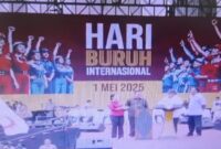 Presiden Prabowo Hadiri Langsung Peringatan May Day 2025 di Monas