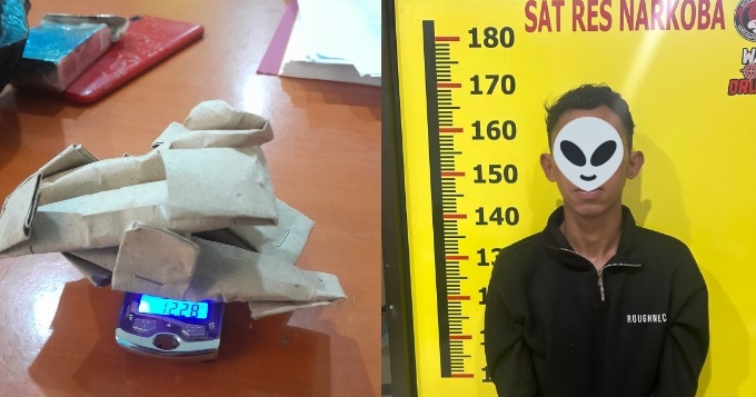 Bawa Ganja ke Area Pemakaman, Pemuda di Kerinci Ditangkap Tim Satresnarkoba