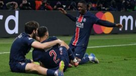 Para pemain Paris Saint-Germain (PSG) merayakan kemenangan di babak semifinal Liga Champions 2024-2025. (Foto: UEFA/ist)