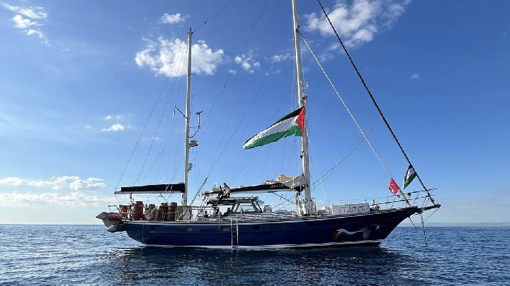 Kapal bantuan Madleen yang diorganisir Freedom Flotilla Coalition. Dok. Tan Safi/Freedom Flotilla Coalition