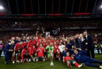Momen skuad Portugal selebrasi usai juara Nations League (Foto: Media Officer FPF)