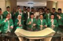 Muhamad Mardiono (tengah duduk) terpilih kembali secara aklamasi dalam Muktamar X PPP yang dihelat di kawasan Ancol, Jakarta Utara, 27 September 2025. (Foto: Tempo/Ervana)