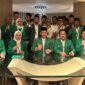 Muhamad Mardiono (tengah duduk) terpilih kembali secara aklamasi dalam Muktamar X PPP yang dihelat di kawasan Ancol, Jakarta Utara, 27 September 2025. (Foto: Tempo/Ervana)