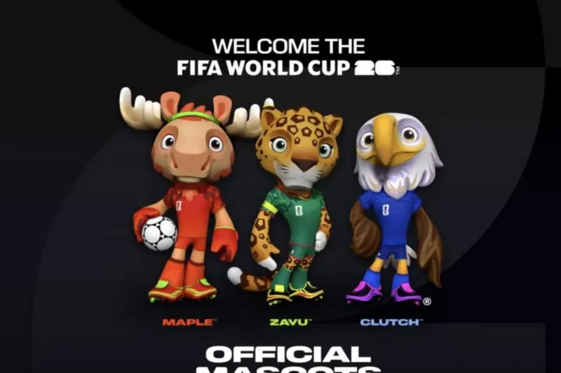 Maskot Piala Dunia 2026 (kiri-kanan) Maple si si Rusa dari Kanada, Zayu si Jaguar dari Meksiko, dan Clutch si Elang Botak dari Amerika Serikat  (Foto: ANTARA/Xinhua/FIFA)