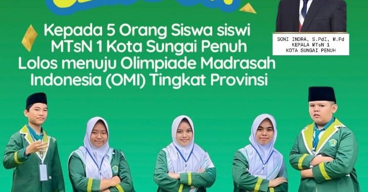 5 Siswa MTsN 1 Sungai Penuh Lolos ke Olimpiade Madrasah Tingkat Provinsi 2025