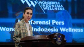 Menteri Pariwisata Widiyanti Putri Wardhana saat menyampaikan sambutannya dalam peluncuran 