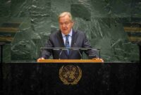 Sekretaris Jenderal PBB, Antonio Guterres saat berpidato dalam Majelis Umum PBB di New York (Foto: X - Antonio Guterres)