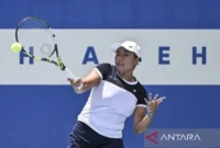 Petenis putri Indonesia Janice Tjen. (ANTARA FOTO/Aprillio Akbar/aww/am.)