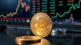 Aset digital kripto Bitcoin. (Foto by AI)