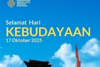 Poster resmi ucapan 'Selamat Hari Kebudayaan' 17 Oktober 2025 dari Kementerian Kebudayaan Republik Indonesia (Foto: Instagram/Kemenkebud)