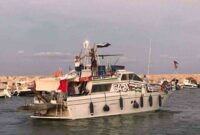 Salah satu kapal kelompok aktivis Global Sumud Flotilla (Foto: X/Muhammed Emin Yıldırım)