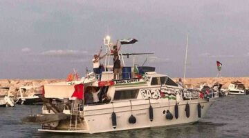 Salah satu kapal kelompok aktivis Global Sumud Flotilla (Foto: X/Muhammed Emin Yıldırım)