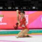 Salsabila saat tampil di arena Floor Exercise di Kejuaraan dunia Gimnastik (Foto: RRI/Kharismarizki)