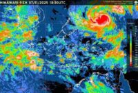 Visualisasi citra satelit prakiraan cuaca ibu kota provinsi se-Indonesia, Sabtu (8/11/2025). (Foto: BMKG)
