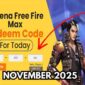 Daftar Kode Redeem Free Fire 10 November 2025, Cek Peluang Dapat Mythos Fist & SG2 OPM  (Sumber: Garena / koransakti)