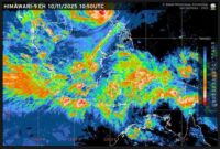 Visualisasi citra satelit prakiraan cuaca sejumlah kota di Indonesia, Selasa (11/11/2025) (Foto: BMKG)
