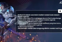 Kode Redeem Mobile Legends 3 November 2025, Klaim Hadiah Gratis Sekarang! (Foto: duniagames)