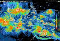 Visualisasi citra satelit prakiraan cuaca ibu kota provinsi se-Indonesia (Foto: BMKG)