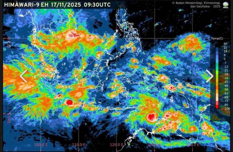Visualisasi citra satelit prakiraan cuaca ibu kota provinsi se-Indonesia (Foto: BMKG)