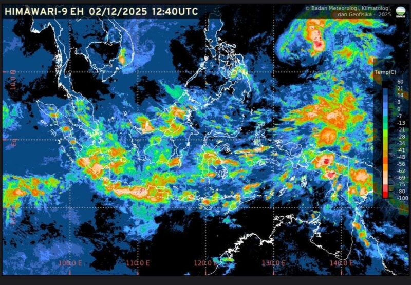 Visualisasi citra satelit prakiraan cuaca ibu kota provinsi se-Indonesia (Foto: BMKG)