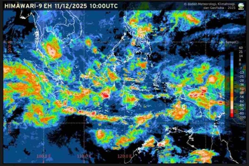 Visualisasi citra satelit prakiraan cuaca ibu kota provinsi se-Indonesia (Foto: BMKG)