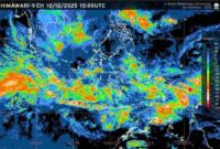 Visualisasi citra satelit prakiraan cuaca ibu kota provinsi se-Indonesia (Foto: BMKG)