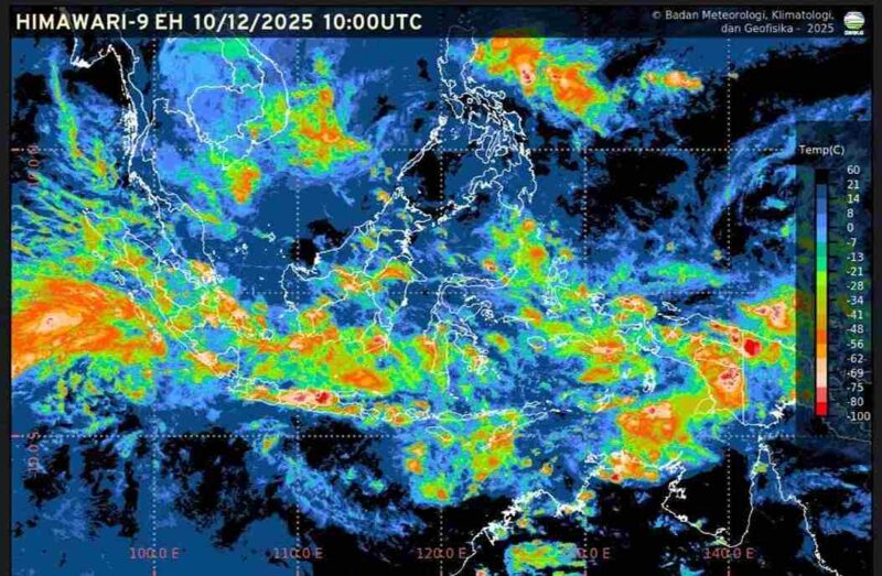 Visualisasi citra satelit prakiraan cuaca ibu kota provinsi se-Indonesia (Foto: BMKG)
