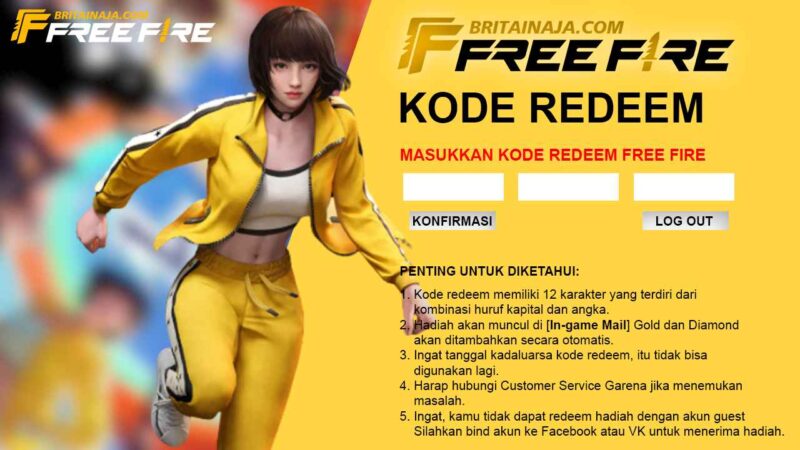Update Kode Redeem Free Fire 2 Februari 2026: Klaim Skin Weapon dan Diamond Gratis Hari Ini