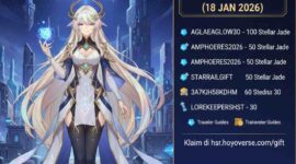 Klaim Kode Redeem Honkai Star Rail 18 Januari 2026, Amankan Stellar Jade untuk Banner Aglaea (Foto: gemini/britainaja.com)