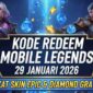 Kode Redeem Mobile Legends 29 Januari 2026: Sikat Skin Epic dan Diamond Gratis!
