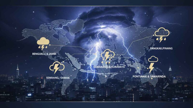 Waspada Hujan Petir Akhir Pekan, Simak Prediksi Cuaca BMKG Berikut Ini (Foto: gemini)