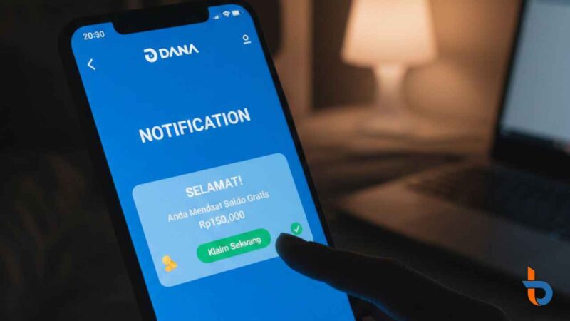 Cara Cek Notifikasi Saldo DANA Gratis Rp150 Ribu yang Cair ke Pengguna Malam Ini (Foto: AI/britainaja.com)