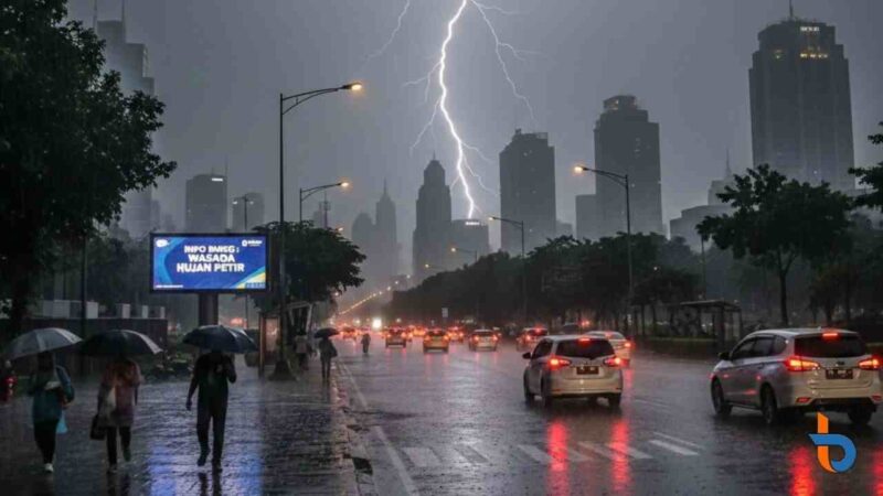 Ilustrasi. Waspada Hujan Petir di Sejumlah Kota Besar Indonesia Hari Ini 15 Januari (Foto: gemini/britainaja.com)