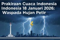 Prakiraan Cuaca Indonesia 18 Januari 2026, Waspada Hujan Petir (Foto: gemini/britainaja.com)