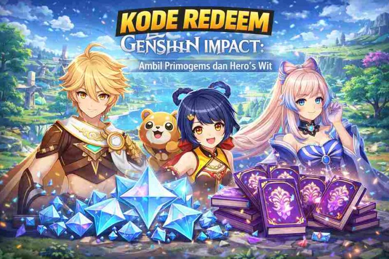 Kode Redeem Genshin Impact 23 Februari 2026: Ambil Primogems dan Hero’s Wit (Foto: AI)