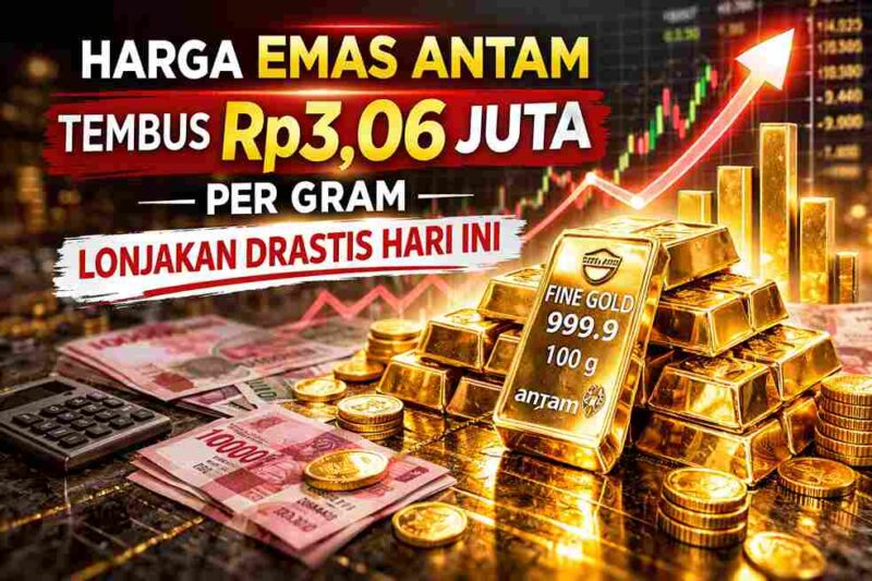 Harga Emas Antam Tembus Rp3,06 Juta Per Gram, Lonjakan Drastis Hari Ini (Foto: AI)