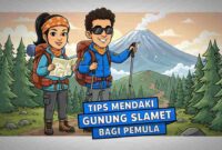 Ilustrasi Pendakian Gunung Slamet (Foto: AI)
