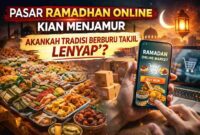 Pasar Ramadhan Online Kian Menjamur, Akankah Tradisi Berburu Takjil Lenyap? (Foto: AI)