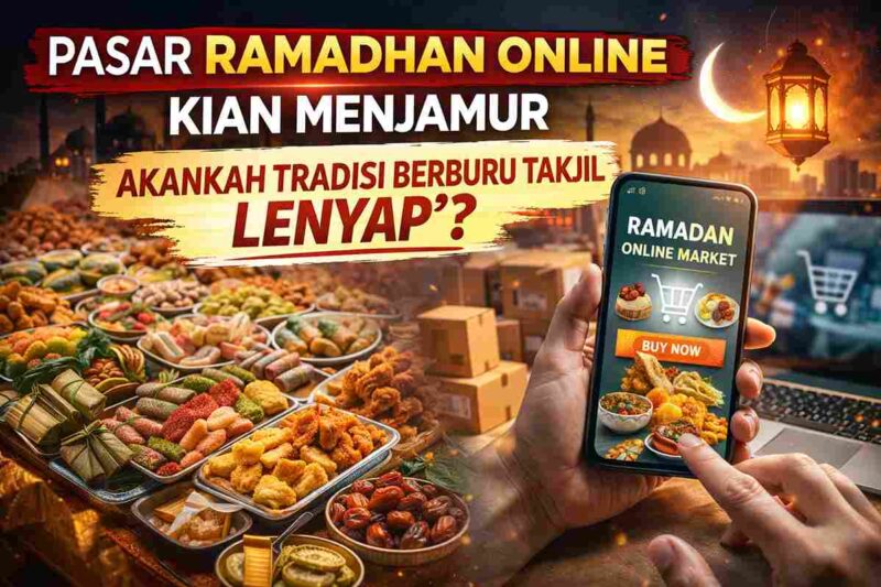 Pasar Ramadhan Online Kian Menjamur, Akankah Tradisi Berburu Takjil Lenyap? (Foto: AI)
