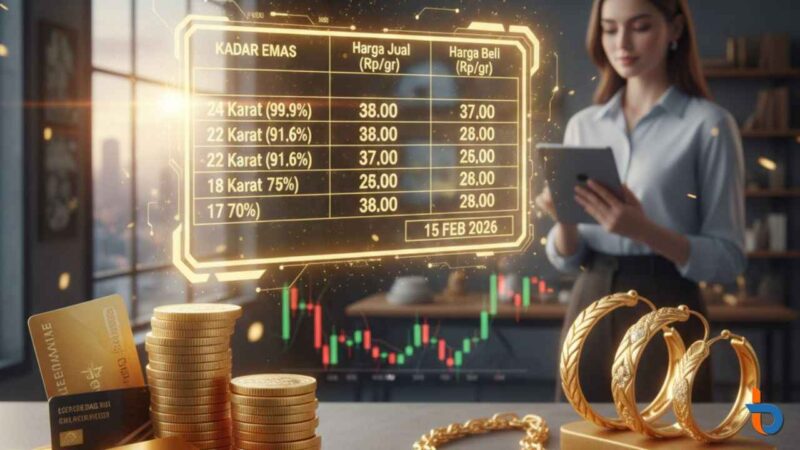 Harga Emas Perhiasan 15 Februari 2026: Saatnya Beli atau Jual? (Foto: AI)