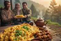 Ilustrasi Mendoan Baturraden & Sate Kelinci di Kaki Slamet (Foto: AI)