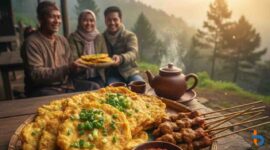 Ilustrasi Mendoan Baturraden & Sate Kelinci di Kaki Slamet (Foto: AI)