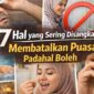 7 Hal yang Sering Disangka Membatalkan Puasa Padahal Boleh (Foto: AI)