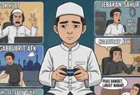 10 Tipe Gamer Saat Puasa Ramadan (Foto: AI)