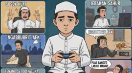 10 Tipe Gamer Saat Puasa Ramadan (Foto: AI)