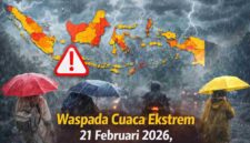 Ilustrasi. Waspada Cuaca Ekstrem 21 Februari 2026, Cek Daftar Wilayah Siaga Hujan Lebat (Foto: AI)