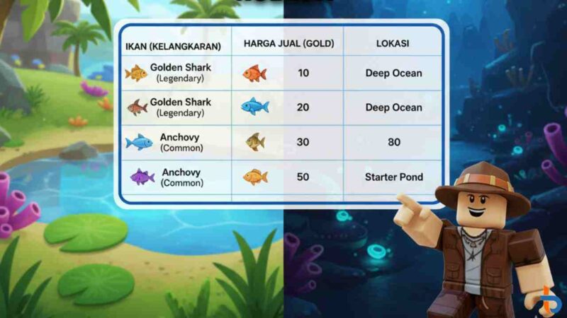 Rahasia Cuan Cepat! Daftar Harga Ikan Fish It Roblox dan Lokasi Spot Terbaik 2026 (Foto: AI)