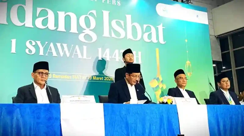 Menteri Agama Nasaruddin Umar usai memimpin sidang isbat, Kamis (19/3/2026). (Liputan6.com)