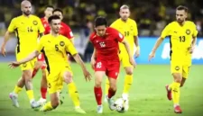 Laga Timnas Malaysia vs Vietnam di putaran ketiga kualifikasi Piala Asia 2027 di Stadion Nasional Bukit Jalil, Kuala Lumpur, Selasa (10-6-2025). (Dok. vff.org.vn)