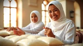 cara membayar fidyah dengan beras ©Ilustrasi dibuat Stable Diffusion